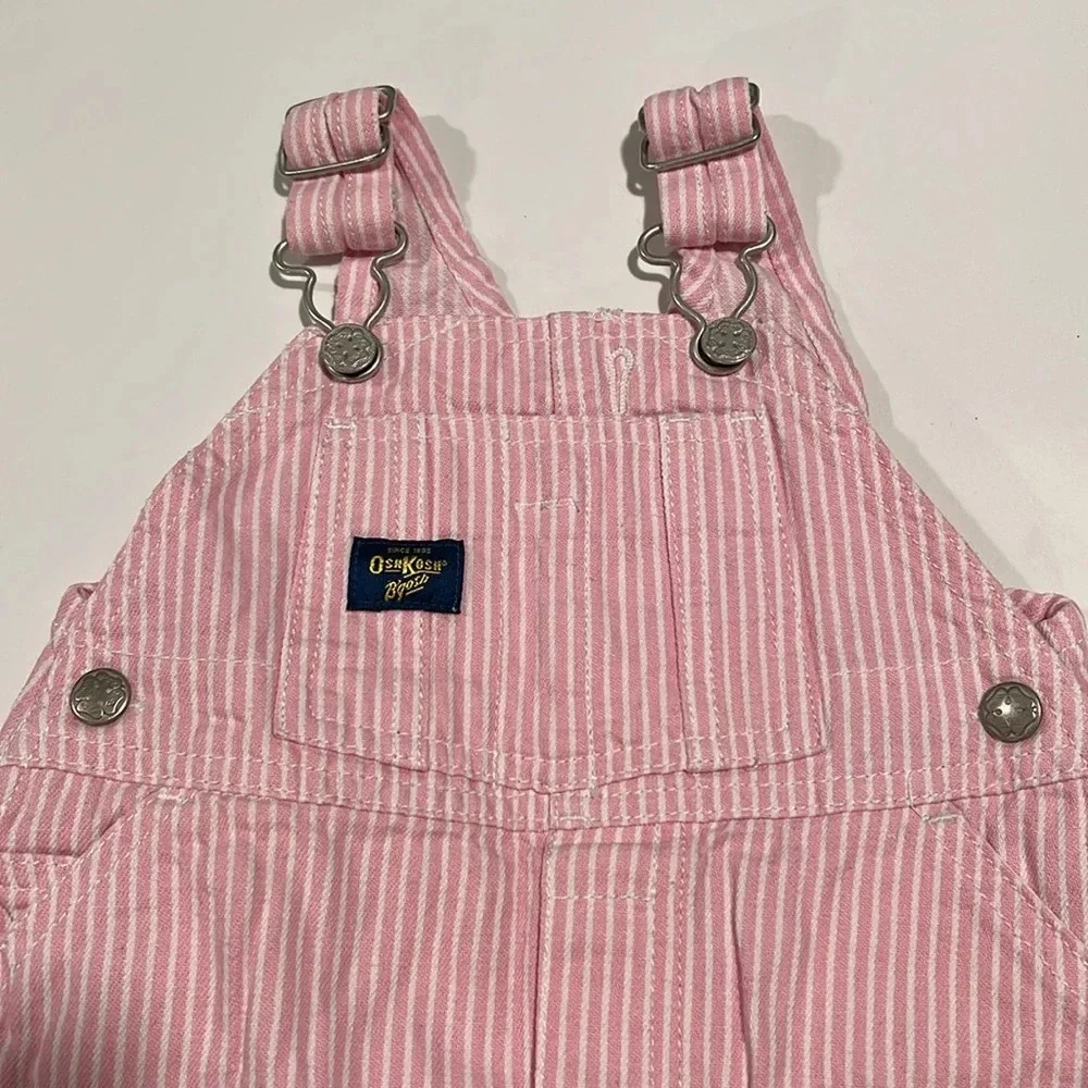 Oshkosh- pink/white 24 month overalls dress‎